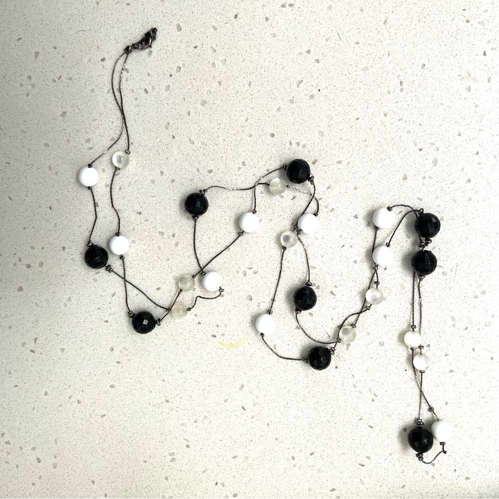 3 for $20 - 61” beaded necklace black and white
